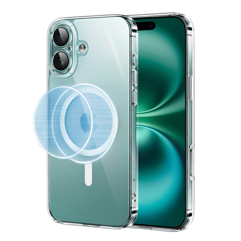 „Ugreen Classy Clear“ magnetinis dėklas su „MagSafe“, skirtas „iPhone 16 Plus“ – skaidrus