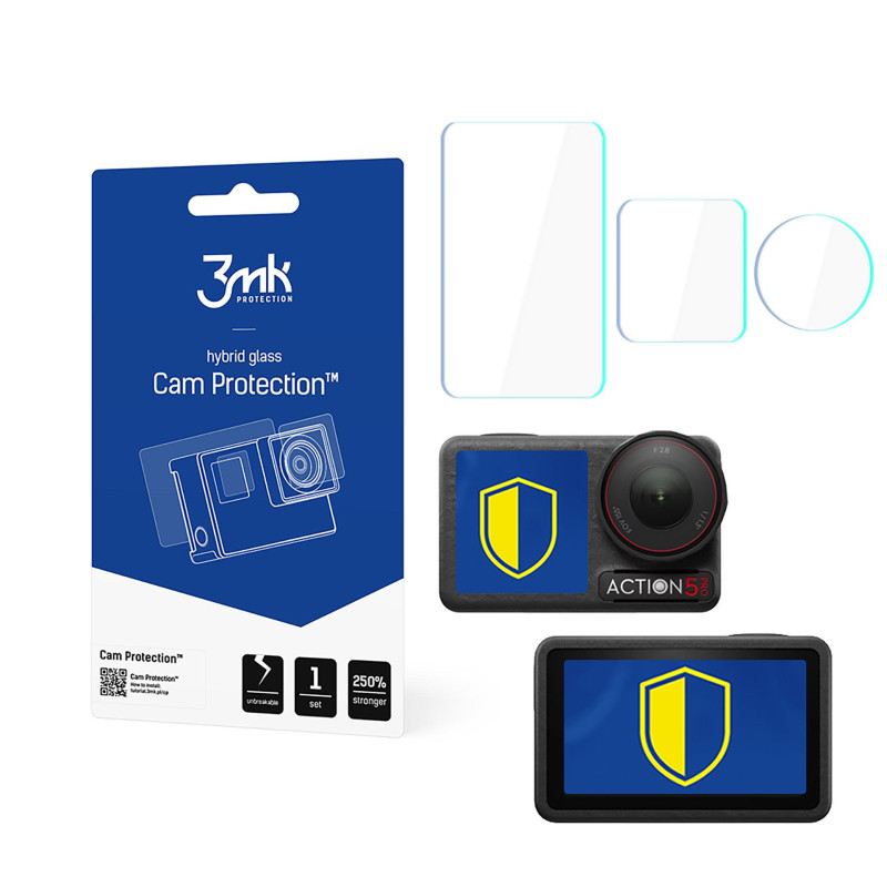 3mk kameros apsauginis stiklas, skirtas DJI Osmo Action 5 Pro