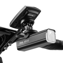 „Rockbros“ dviračio laikiklis, skirtas „Garmin“ / „GoPro“ kameroms – juodas