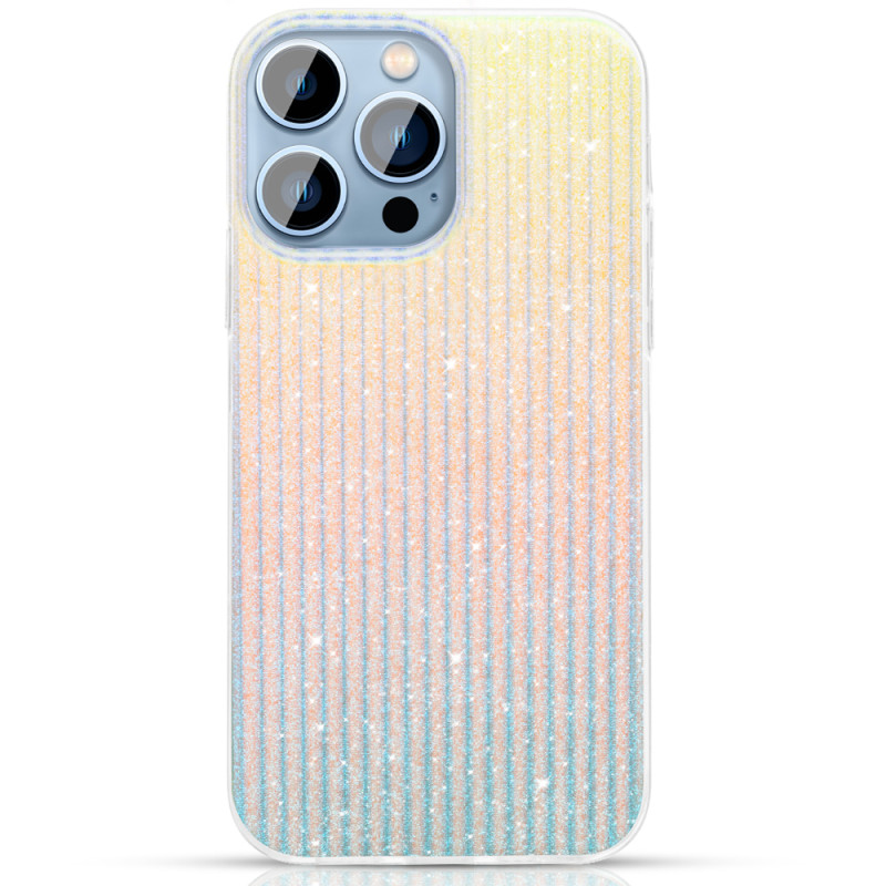 „Kingxbar Travel“ serijos prabangus elegantiškas dėklas, skirtas „iPhone 13 Pro“, mėlynas ir oranžinis (debesys)