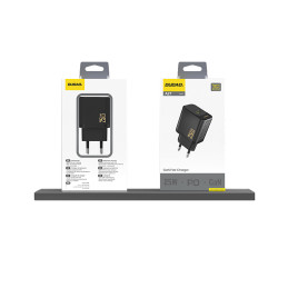 „Dudao A27 25W GaN USB-C“ sieninis įkroviklis – juodas