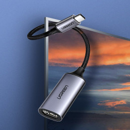 „Ugreen“ USB C tipo į HDMI 2.0 4K@60 Hz „Thunderbolt 3“ adapteris, skirtas „MacBook“ / asmeniniam kompiuteriui, pilkas (...