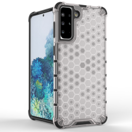 Korio formos šarvuotas dėklas su gelio rėmeliu Samsung Galaxy S21+ 5G (S21 Plus 5G) juodas