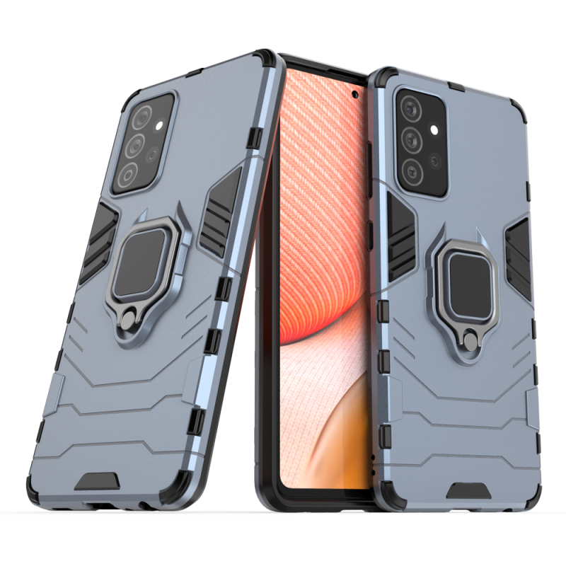 „Ring Armor Hybrid Armor“ dėklas + magnetinis laikiklis „Samsung Galaxy A72 4G“, mėlynas