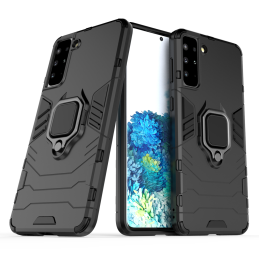 „Ring Armor Hybrid“ šarvuotas dėklas + magnetinis laikiklis „Samsung Galaxy S22+“ (S22 Plus), juodas