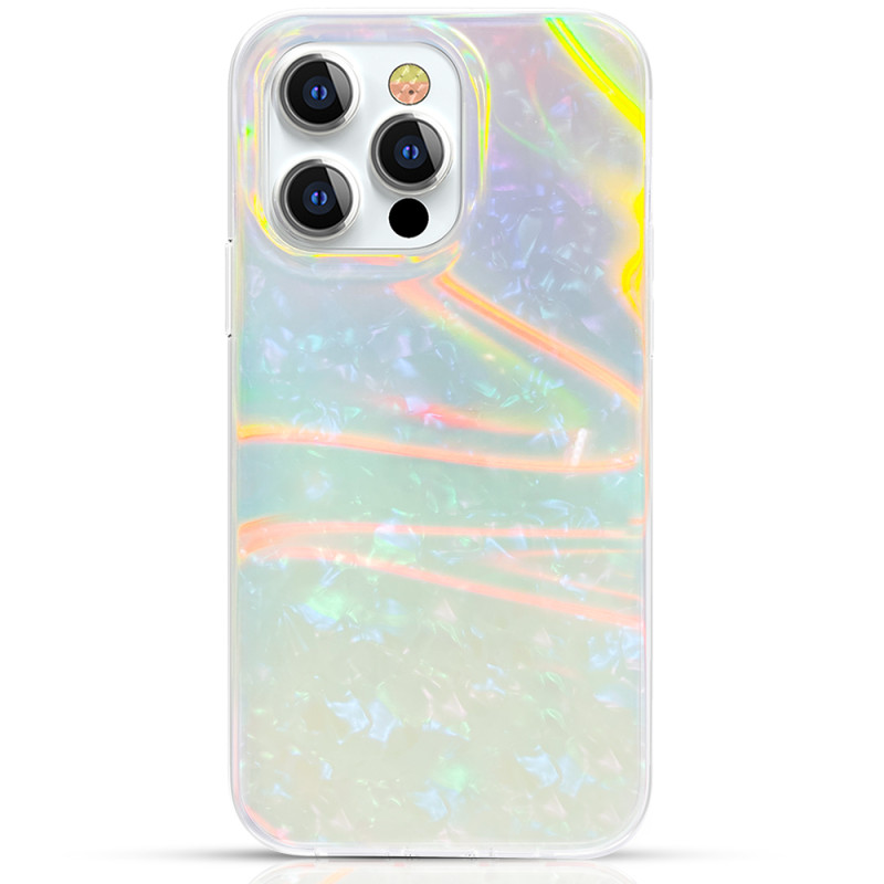 Kingxbar Shell Series prabangus, elegantiškas iPhone 13 Pro dėklas, perlas ir mėta