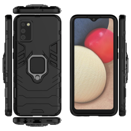 „Ring Armor Hybrid Armor“ dėklas + magnetinis laikiklis Samsung Galaxy A03s (166,5") juodas