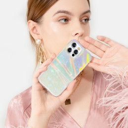 Kingxbar Shell Series prabangus, elegantiškas iPhone 13 Pro dėklas, perlas ir mėta