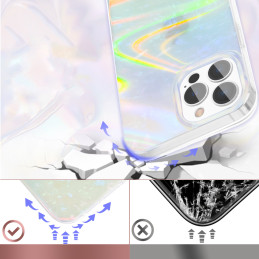Kingxbar Shell Series prabangus, elegantiškas iPhone 13 Pro dėklas, perlas ir mėta