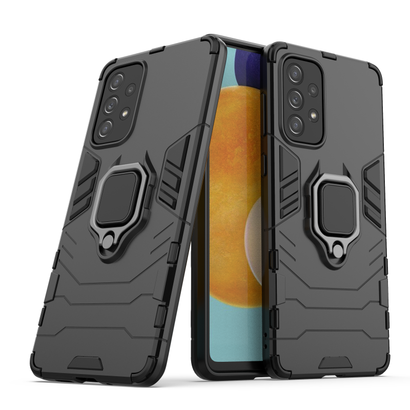 „Ring Armor Hybrid Armor“ dėklas + magnetinis laikiklis „Samsung Galaxy A73“, juodas