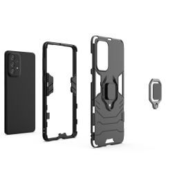„Ring Armor Hybrid Armor“ dėklas + magnetinis laikiklis „Samsung Galaxy A73“, juodas