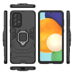 „Ring Armor Hybrid Armor“ dėklas + magnetinis laikiklis „Samsung Galaxy A73“, juodas