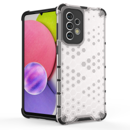 Korio formos šarvuotas dėklas su gelio rėmeliu Samsung Galaxy A33 5G, mėlynas
