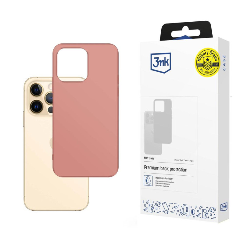 3mk matinis dėklas, skirtas „iPhone 13 Pro Max“ – rožinis