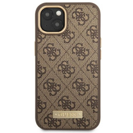 „Guess 4G Logo Plate MagSafe“ dėklas, skirtas iPhone 14 – rudas