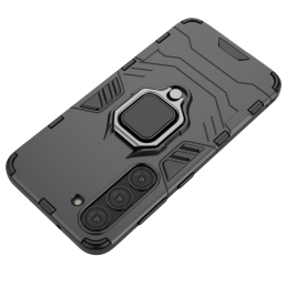 „Ring Armor“ dėklas, skirtas „Samsung Galaxy S23“ šarvuotam dangteliui, magnetinis laikiklis žiedui, juodas