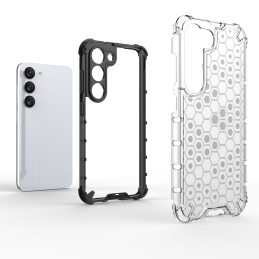 „Samsung Galaxy S23“ korio formos dėklas, šarvuotas hibridinis dėklas, juodas