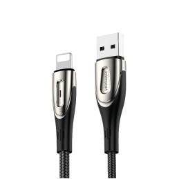 „Joyroom Sharp“ serijos S-M411 USB-A / „Lightning“ 3A laidas 1,2 m su įkrovimo indikatoriumi - juodas