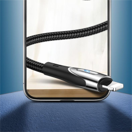 „Joyroom Sharp“ serijos S-M411 USB-A / „Lightning“ 3A laidas 1,2 m su įkrovimo indikatoriumi - juodas