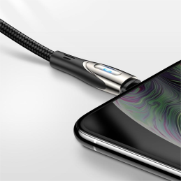 „Joyroom Sharp“ serijos S-M411 USB-A / „Lightning“ 3A laidas 1,2 m su įkrovimo indikatoriumi - juodas