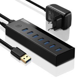 Ugreen daugiafunkcis šakotuvas 7in1 USB-A - 7xUSB-A 5Gb/ s juodas (US219)