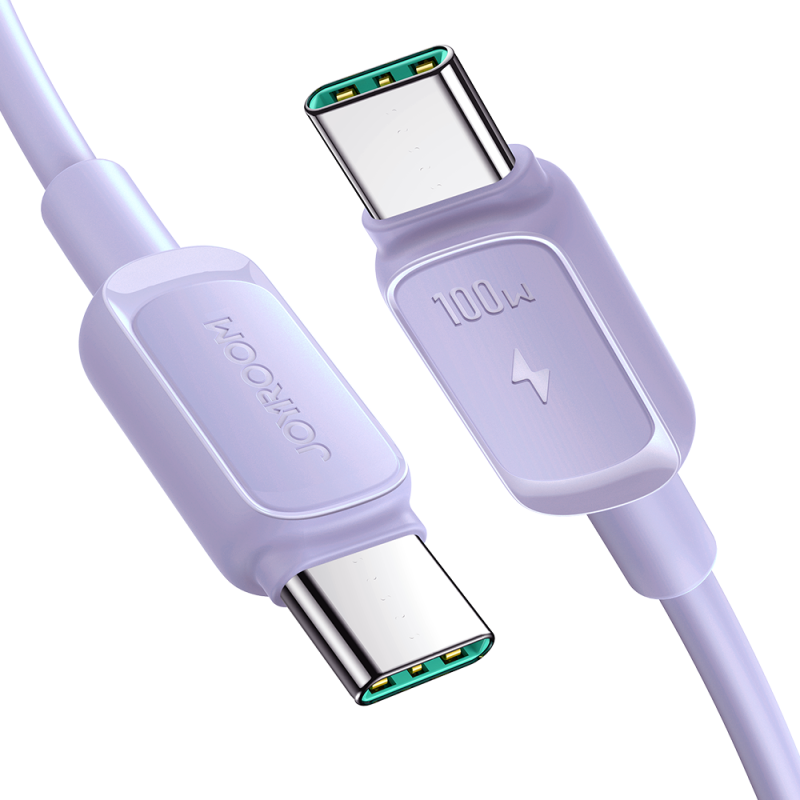 „Joyroom Multi-Color Series A14“ USB-C / USB-C 100W laidas 1,2 m – violetinis