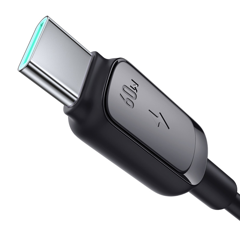 „Joyroom Multi-Color“ serijos A14 USB-C / USB-C 60W laidas 1,2 m - juodas