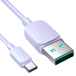 „Joyroom Multi-Color Series A14“ USB-A / USB-C 3A laidas 1,2 m – violetinis