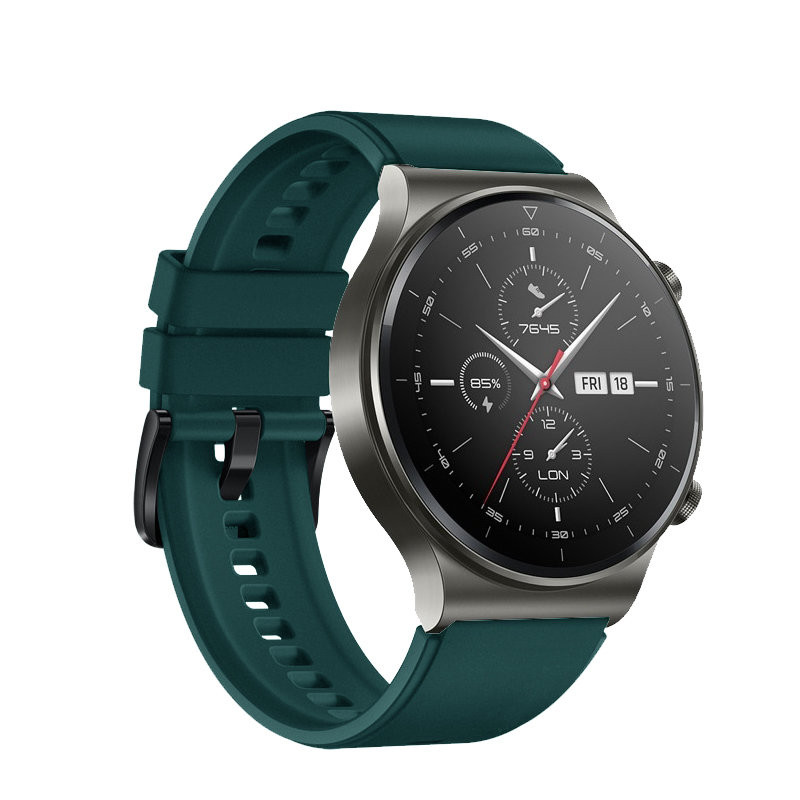 Vienos spalvos silikoninė apyrankė, skirta Huawei Watch GT 2 Pro Green