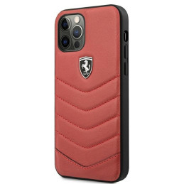 Ferrari Off Track dygsniuotas dėklas iPhone 12 / iPhone 12 Pro - raudonas