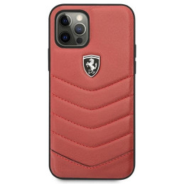 Ferrari Off Track dygsniuotas dėklas iPhone 12 / iPhone 12 Pro - raudonas