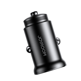 „Joyroom JR-CCN06“ mini automobilinis įkroviklis, 30 W, 2 x USB-C, metalinis, juodas