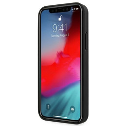 Ferrari Off Track Leather Nylon Stripe dėklas, skirtas iPhone 12 Pro Max - juodas