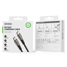 USB-C - USB-C laidas Duzzona A6 65W 480Mb/ s 1m - juodas