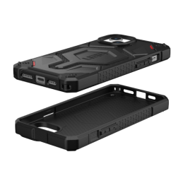 UAG „Monarch Pro“ dėklas su „MagSafe“ apsauga, skirtas „iPhone 15 Plus“ – juodas kevlaras