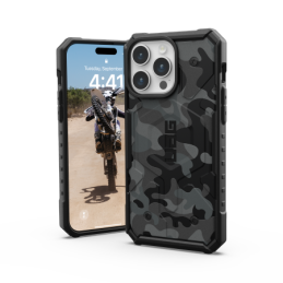 UAG Pathfinder MagSafe dėklas, skirtas iPhone 15 Pro Max – juodas kamufliažinis