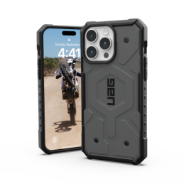 UAG Pathfinder MagSafe dėklas, skirtas iPhone 15 Pro Max – sidabrinis