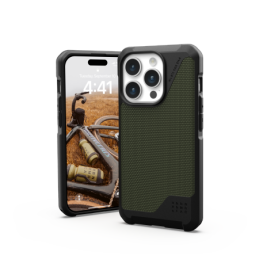 UAG Metropolis LT MagSafe dėklas, skirtas iPhone 15 Pro – žalias kevlaras