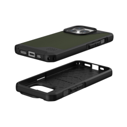 UAG Metropolis LT MagSafe dėklas, skirtas iPhone 15 Pro – žalias kevlaras