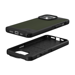 UAG Metropolis LT MagSafe dėklas, skirtas iPhone 15 Pro Max – žalias kevlaras