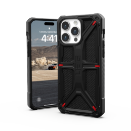 UAG „Monarch“ dėklas, skirtas „iPhone 15 Pro Max“ – juodas kevlaras