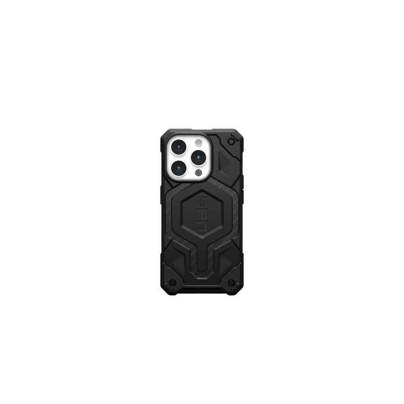 UAG „Monarch Pro“ dėklas su „MagSafe“ technologija, skirtas „iPhone 15 Pro“ – anglies juodumo