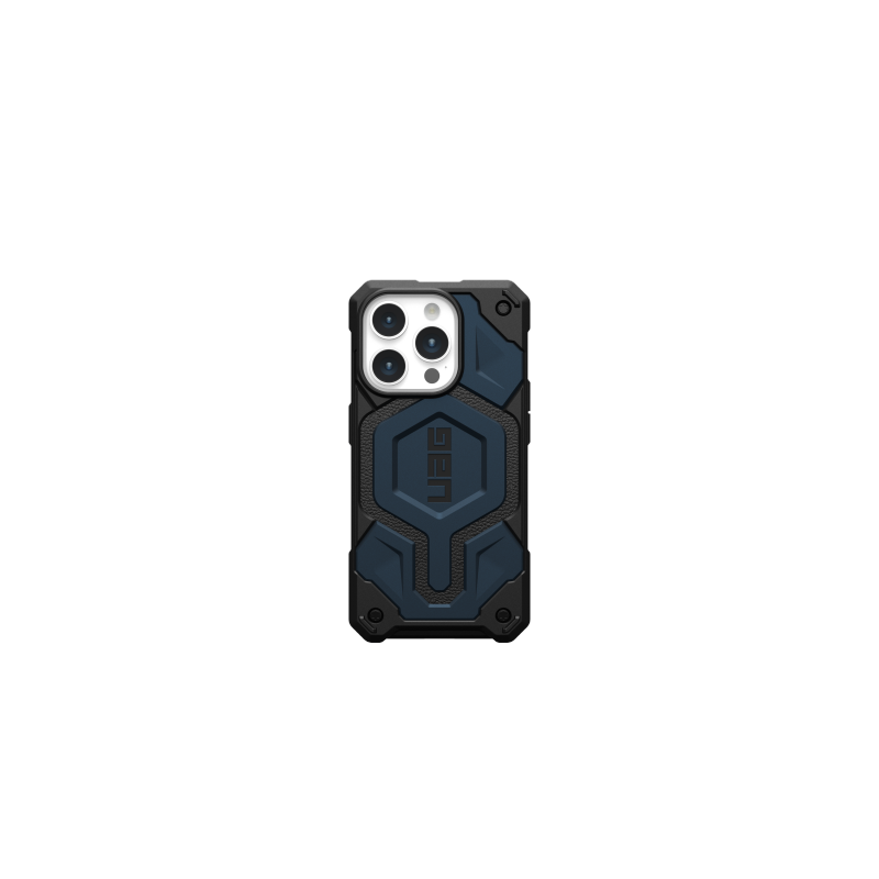 UAG „Monarch Pro“ dėklas su „MagSafe“ technologija, skirtas „iPhone 15 Pro“ – tamsiai mėlynas
