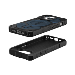 UAG „Monarch Pro“ dėklas su „MagSafe“ technologija, skirtas „iPhone 15 Pro“ – tamsiai mėlynas