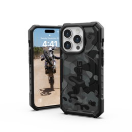 UAG Pathfinder iPhone 15 Pro dėklas – juodas kamufliažinis