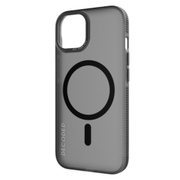 „Decoded“ permatomas, tvirtas dėklas su „MagSafe“ technologija, skirtas „iPhone 15“ – pilkas / juodas