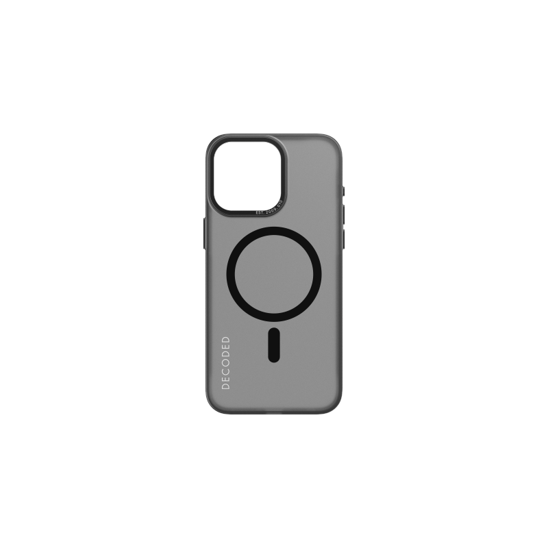 „Decoded“ permatomas, „MagSafe“ tipo dėklas, skirtas „iPhone 15 Pro“ – pilkas / juodas