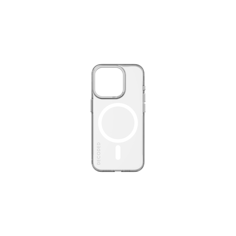 „Decoded“ permatomas, skaidrus dėklas su „MagSafe“ technologija, skirtas „iPhone 15 Pro Max“ – skaidrus