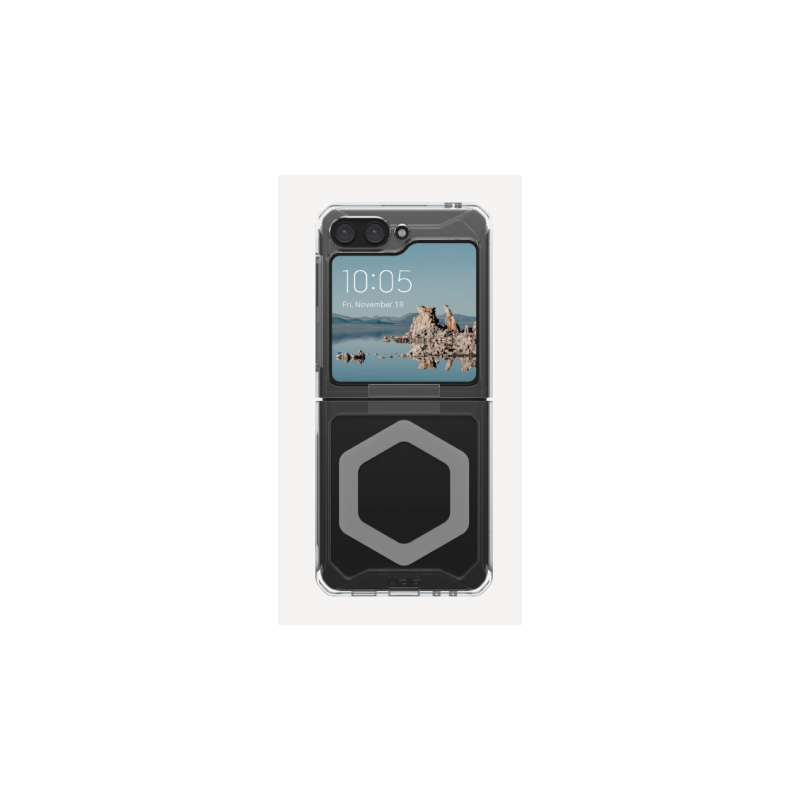 UAG Plyo Pro dėklas su magnetiniu moduliu, skirtas „Samsung Galaxy Flip 5“ – permatomas pilkas