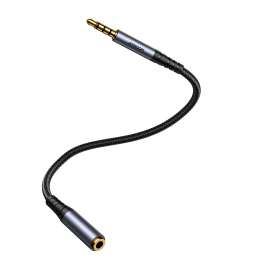 „Joyroom“ stereo garso kabelis AUX 3,5 mm mini lizdas (vyriškas) - mini lizdas (lizdas), 1,2 m, juodas (SY-A09)